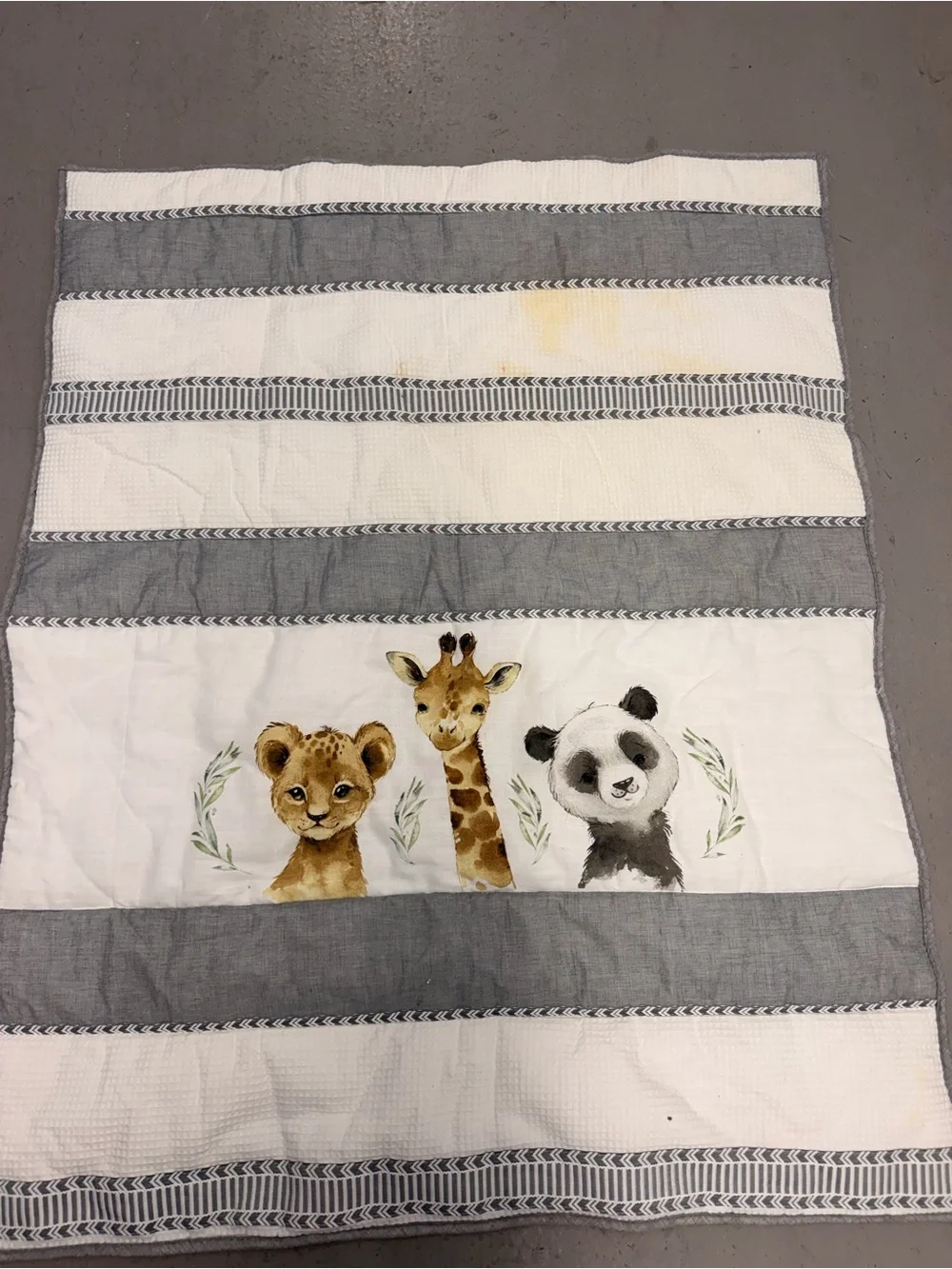 Gray and White Safari BABY Animal Cotton Throw Blanket - Unbranded
